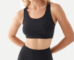 Medium Sports Bra Cross Back (Black) - Image 