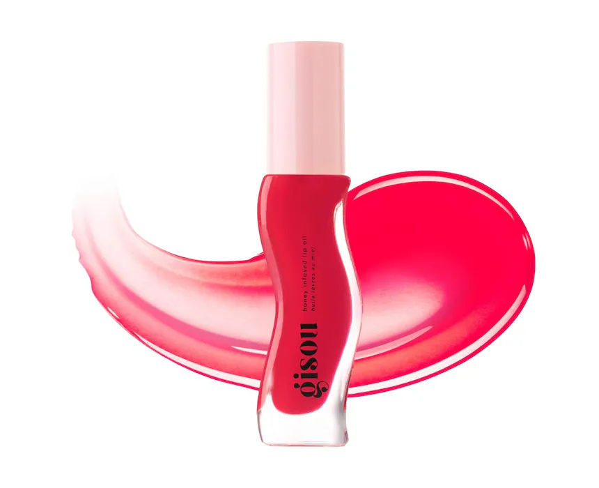 1 Honey Infused Hydrating Lip Oil Strawberry Sorbet Gisou - Image 1