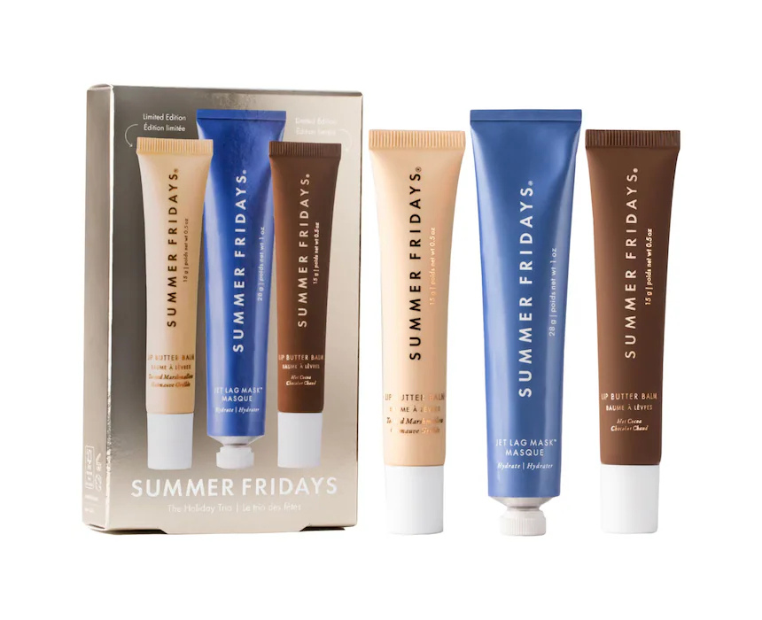 1 The Holiday Trio Set With Lip Butter Balm In Hot Cocoa And Toasted Marshmallow Summer Fridays - Image 1
