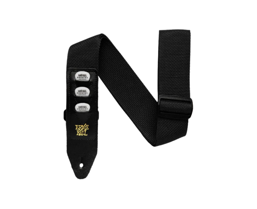105 Ernie Ball Black Pickholder Strap - Image 1
