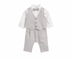 Cream Linen Waistcoat Mock Romper - Image 