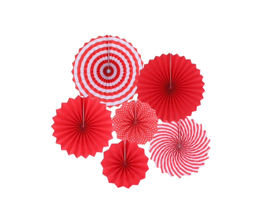 131 Paper Fan in Red and White - Image 1