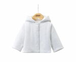 Velour Hooded Jacket in White - Image 