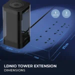 Tower Extension Cord (4 Outlets, 4 USB Ports, & Wireless Charger) - Image 