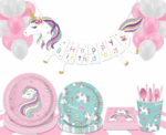 Unicorn Paper Set in Green and Pink - Image 
