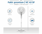Fakir VC 43 SF Height Adjustable Quiet Floor Fan - Image 