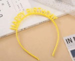 Happy Birthday headband in Yellow - Image 
