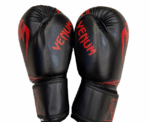 High Quality Boxing Gloves Pair (Black/Red) - Image 
