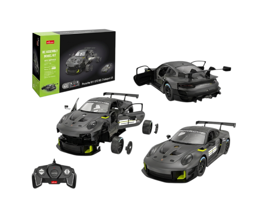 21.1 RASTAR RC 118 PORSCHE 911 GT2 RS CLUBSPORT 25 BUILDING GREY Remote Controlled 1:18 Grey Porsche 911 Gt2 Rs Clubsport 25 Building - Image 1