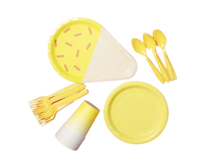 215 Ice Cream Paper Set in Yellow - Image 1