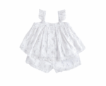 Frill Sleeve Top and Shorts Set in Lavender Print - Image 