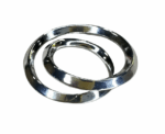 Double Circular Bands Scarf Buckle in Silver - Image 