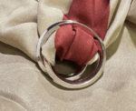 Double Circular Bands Scarf Buckle in Silver - Image 