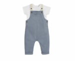 T-Shirt and Dungarees Outfit Set in Blue - Image 