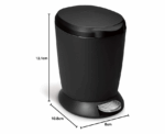 Compact Round Bathroom Step Can Black - Image 