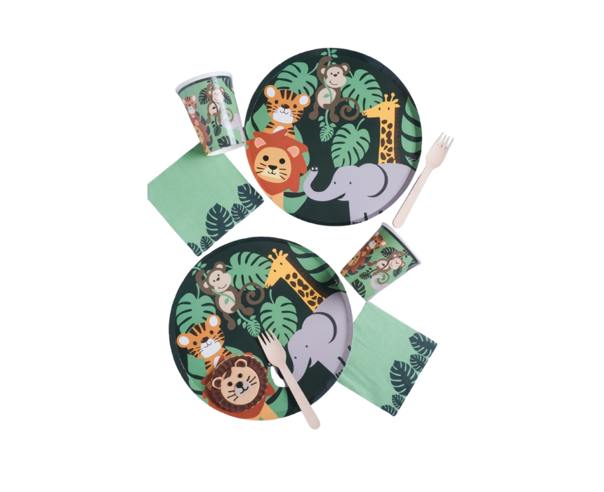 32 Jungle Tableware Set - Image 1