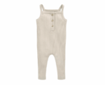 Ribbed Dungarees and Bodysuit Set in Oatmeal - Image 