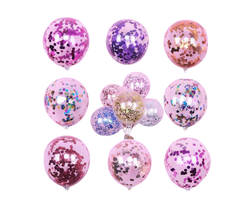 37 Latex Transparent Balloons with Confetti - Image 1