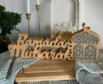 Ramadan Mubarak Wood Stand - Image 