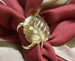 Leaf Scarf Buckle in Gold Metal - Image 