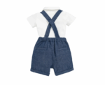 Woven Dungarees and Bodysuit in Blue - Image 