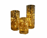 Led Plastic Swing Candle Set in Gold - Image 
