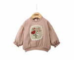 Boucle Placement Sweatshirt in Pink - Image 