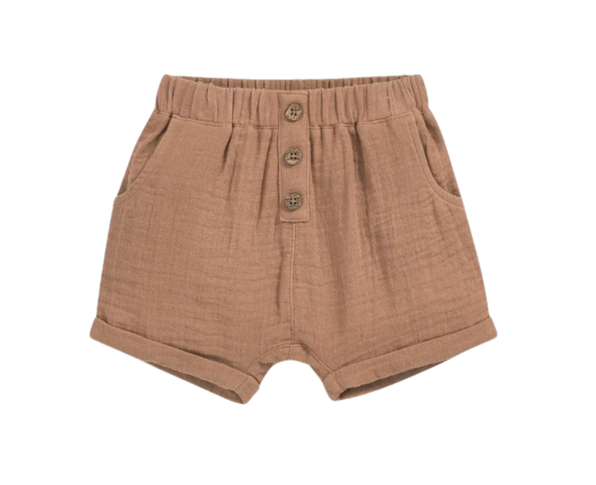 48 Linen Shorts in Brown - Image 1