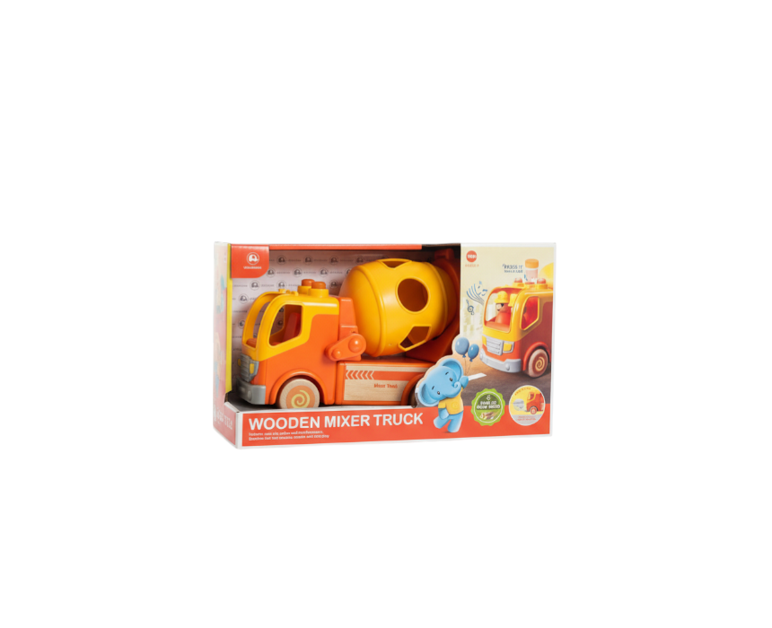 48.1 Wooden Mixer Truck Wooden Mixer Truck Toy - Image 1