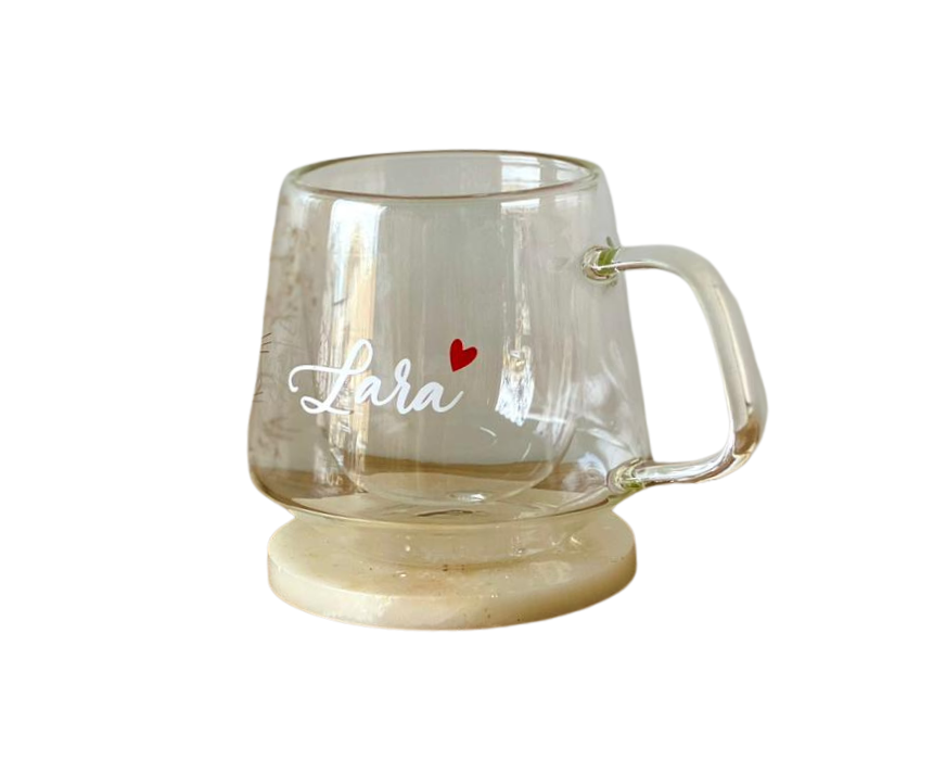 6 Customizable Double Glass Mug - Image 1