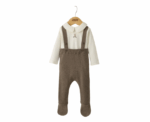 Teddy Bear Knitted Dungarees and Bodysuit - Image 