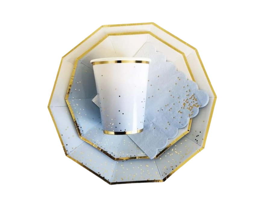 62 Paper Set in Blue and Gold - Image 1