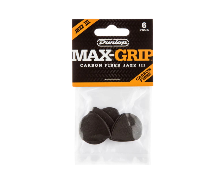 63 Dunlop MAX GRIP Jazz III Picks 1.38mm in 6 Pack - Image 1