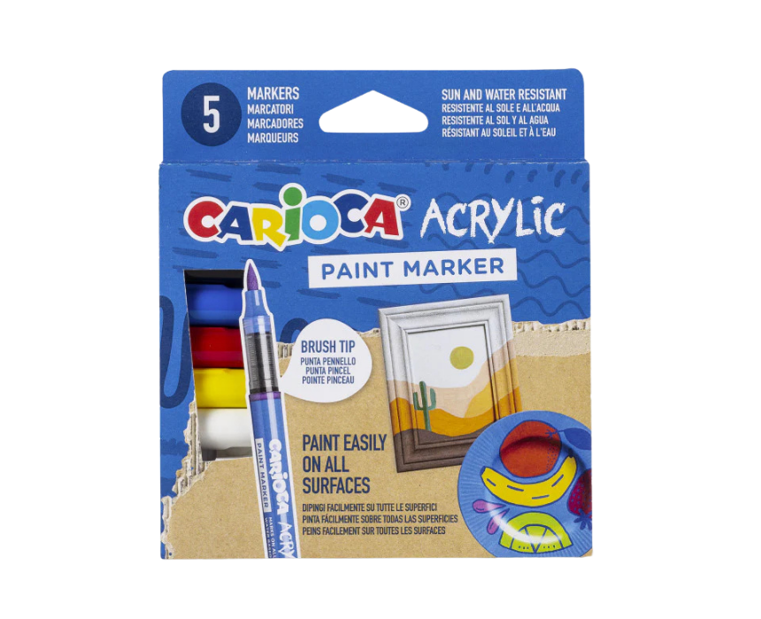 75 Carioca Acrylic Paint Markers Set of 5 - Image 1