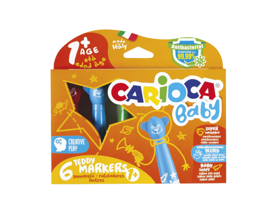 77 Carioca Baby Teddy Markers 1+ Set of 6 - Image 1