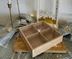 Decorative Wood Lidded Storage Container - Image 