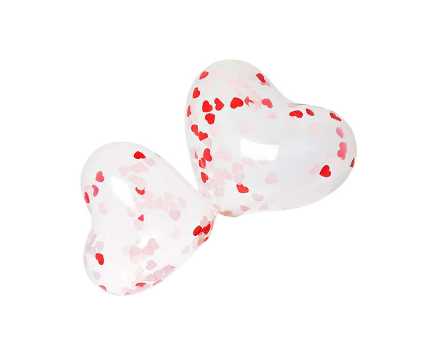88 Heart Balloons with Confetti - Image 1