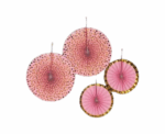 Paper Fan in Pink and Gold - Image 