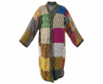 Short Indian Patchwork Kimono Robe - Image 