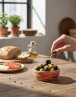 Handpainted Olives Clay Bowl - Image 