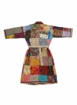 Long Indian Patchwork Kimono Robe - Image 