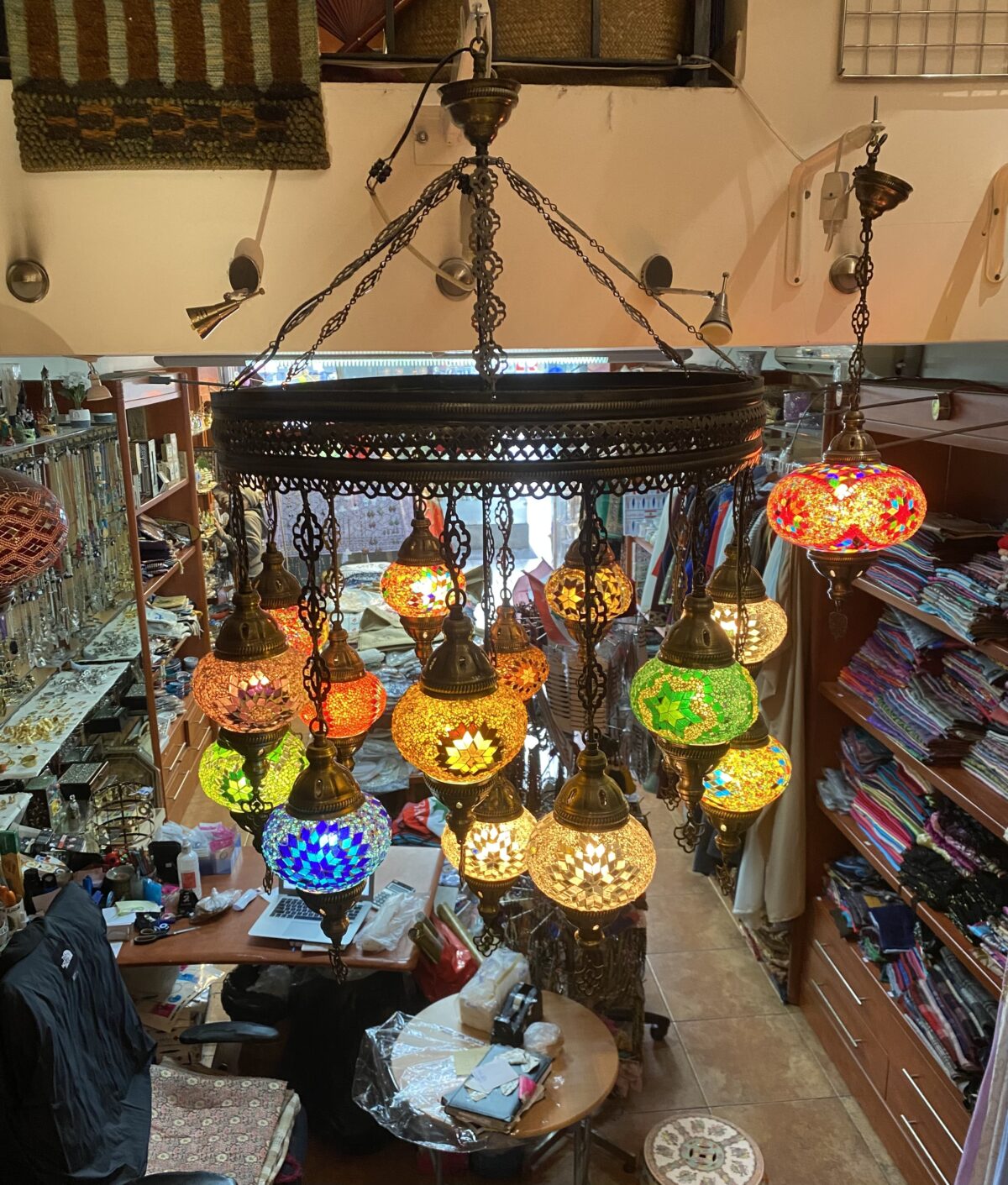 Turkish Lamp Mosaic Chandelier - Image 