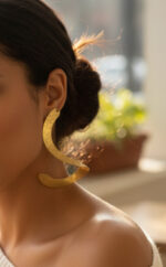 Handcrafted Brass Spiral Earrings - Image 