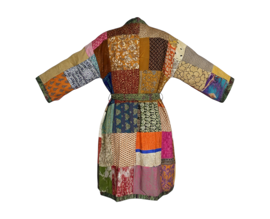 AMIR__50 Short Indian Patchwork Kimono Robe - Image 1