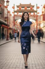 Short Chinese Satin Dress - Image 