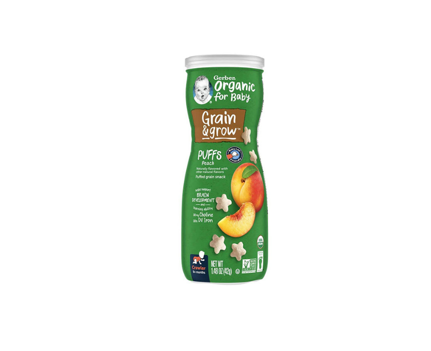 Gerber Organic Grain and Grow Peach Puffs 8+Month 42 g Gerber Organic Grain and Grow Peach Puffs 8+Month 42 g - Image 1