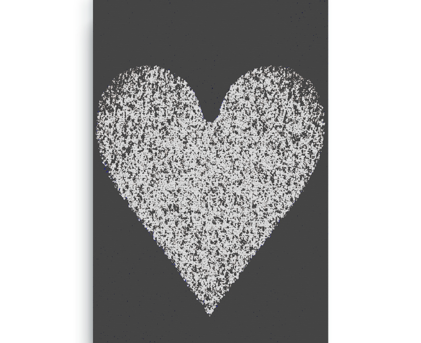 Greyscale Dark Grey Heart - Image 1
