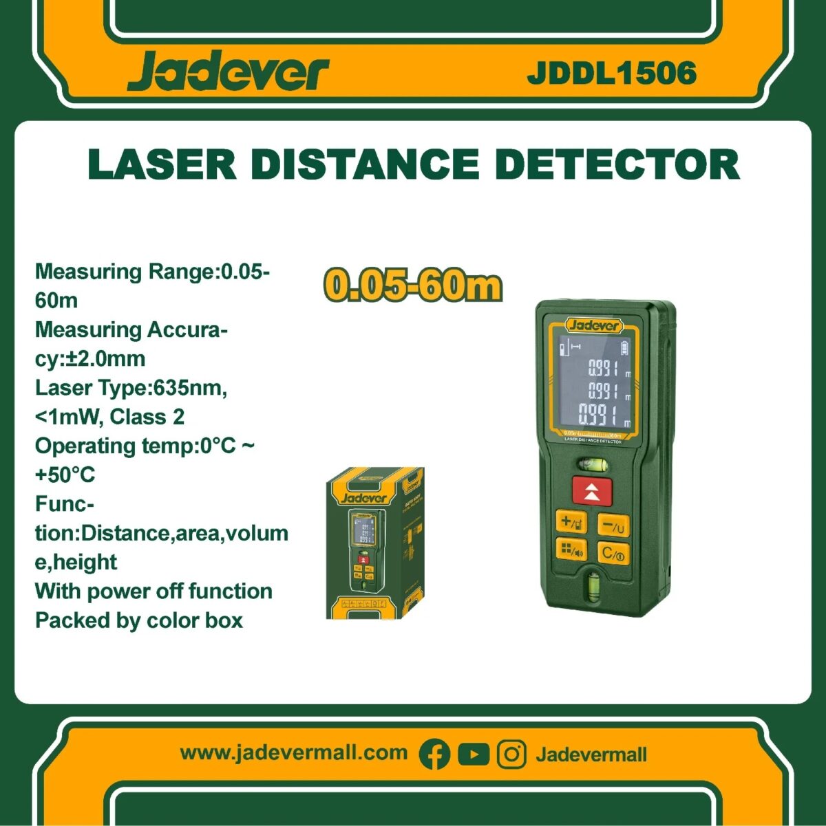 Jadever laser meter 60M - Image 