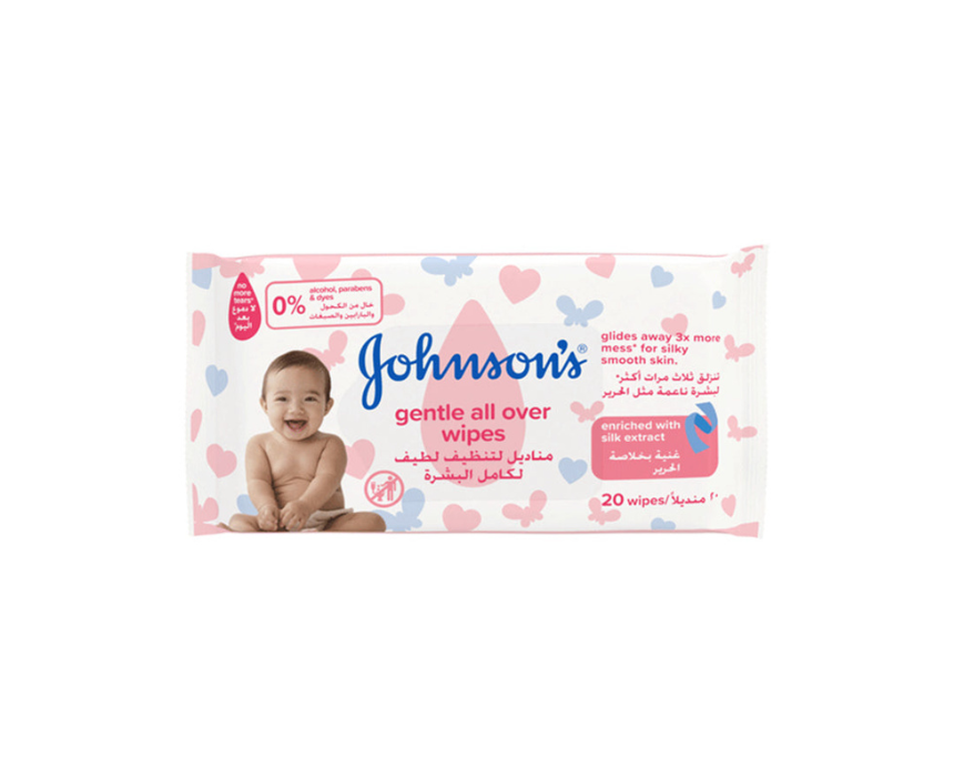 Johnson Baby Wipes Gentle All Over 20 Pieces Johnson Baby Wipes Gentle All Over 20 Pieces - Image 1