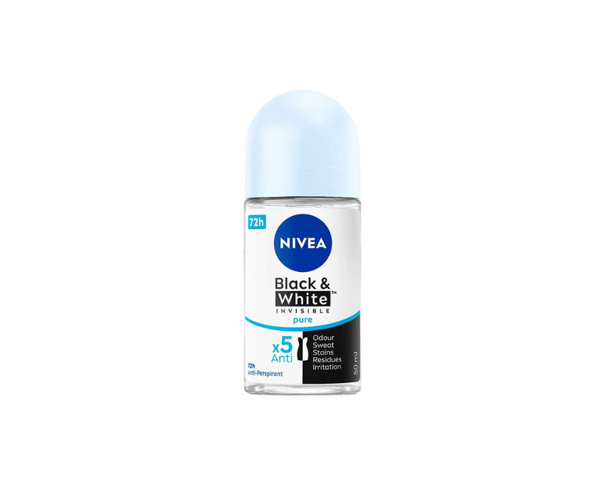 Nivea Deo Roll On Black and White Pure For Women 50 ml Nivea Deo Roll On Black and White Pure For Women 50 ml - Image 1